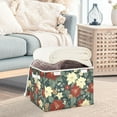 thumbnail image 3 of Yayeee Collapsible Cube Storage Bin with Lid Fabric Closet Decorative Basket with Handles, Christmas Blooms, 3 of 7