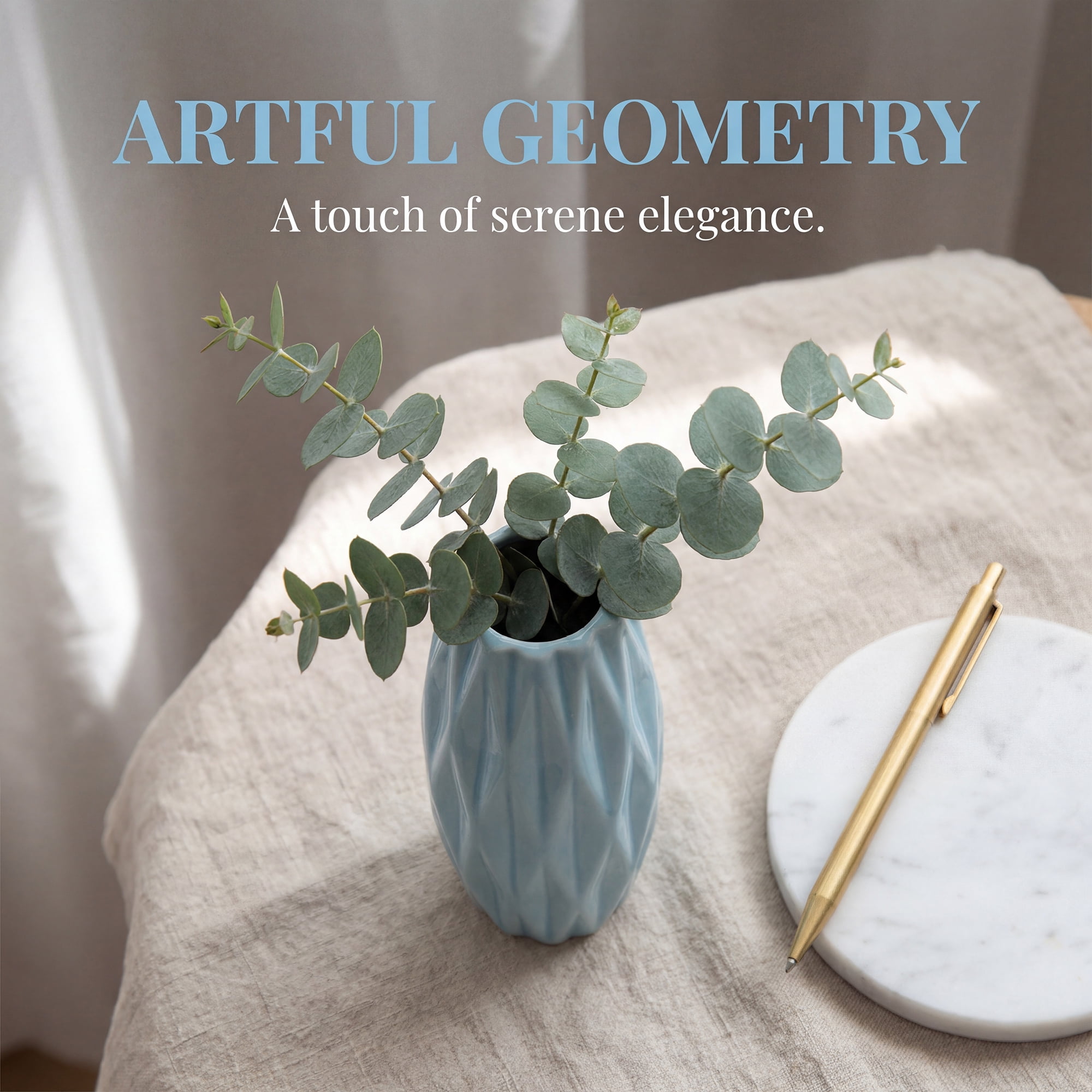 Unique Bargains Small Ceramic Modern Vase Matte Decorative Flower Vase for Desktop Blue