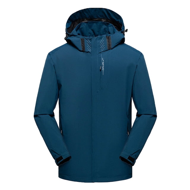 IROINNID Veste Extérieure pour Hommes en Solde, Coupe-Vent de Randonnée Confortable, Imperméable, à Capuche, Manches Longues, Bleu Ciel