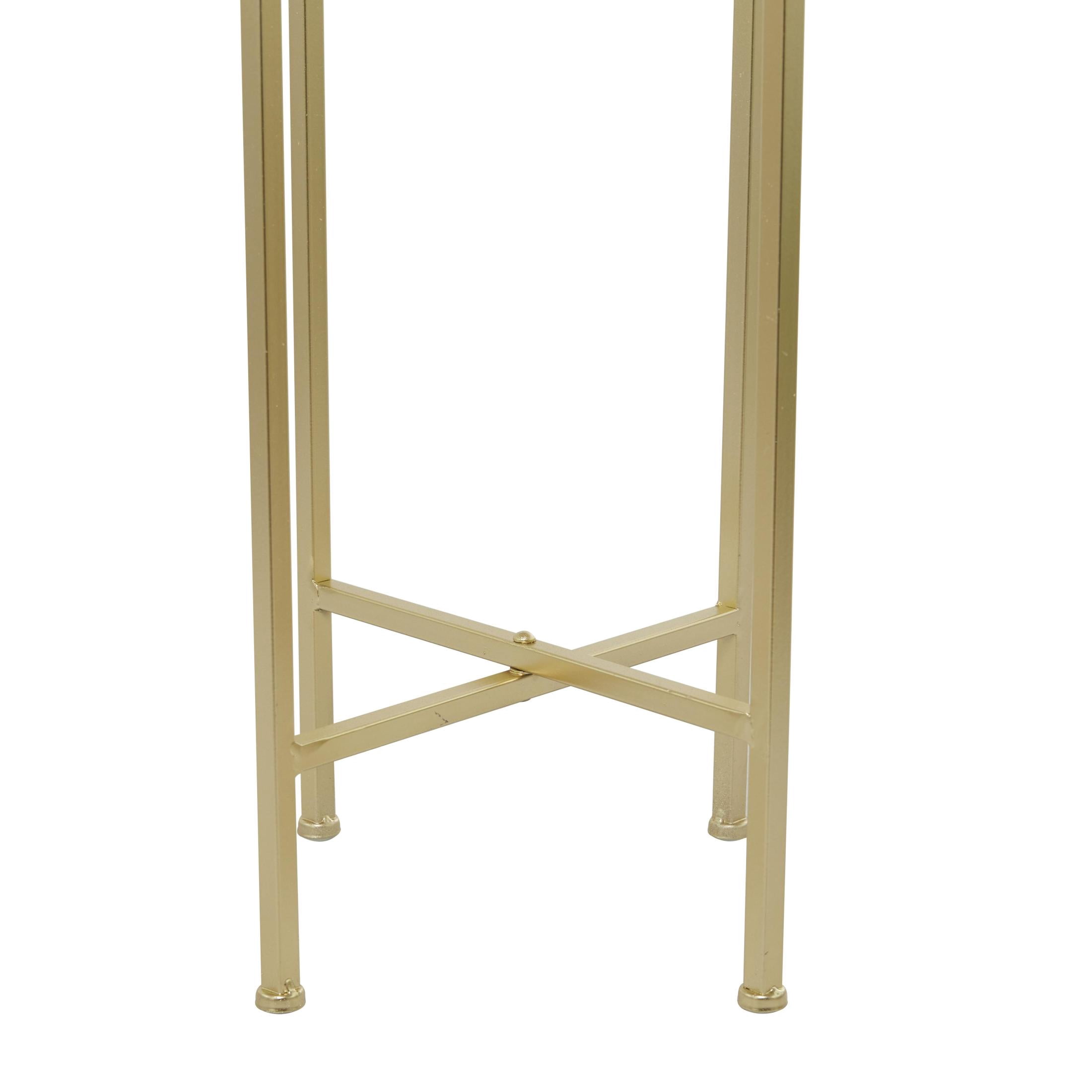 CosmoLiving by Cosmopolitan 13" x 36" Matte Dome Gold Metal Planter with Removable Stand