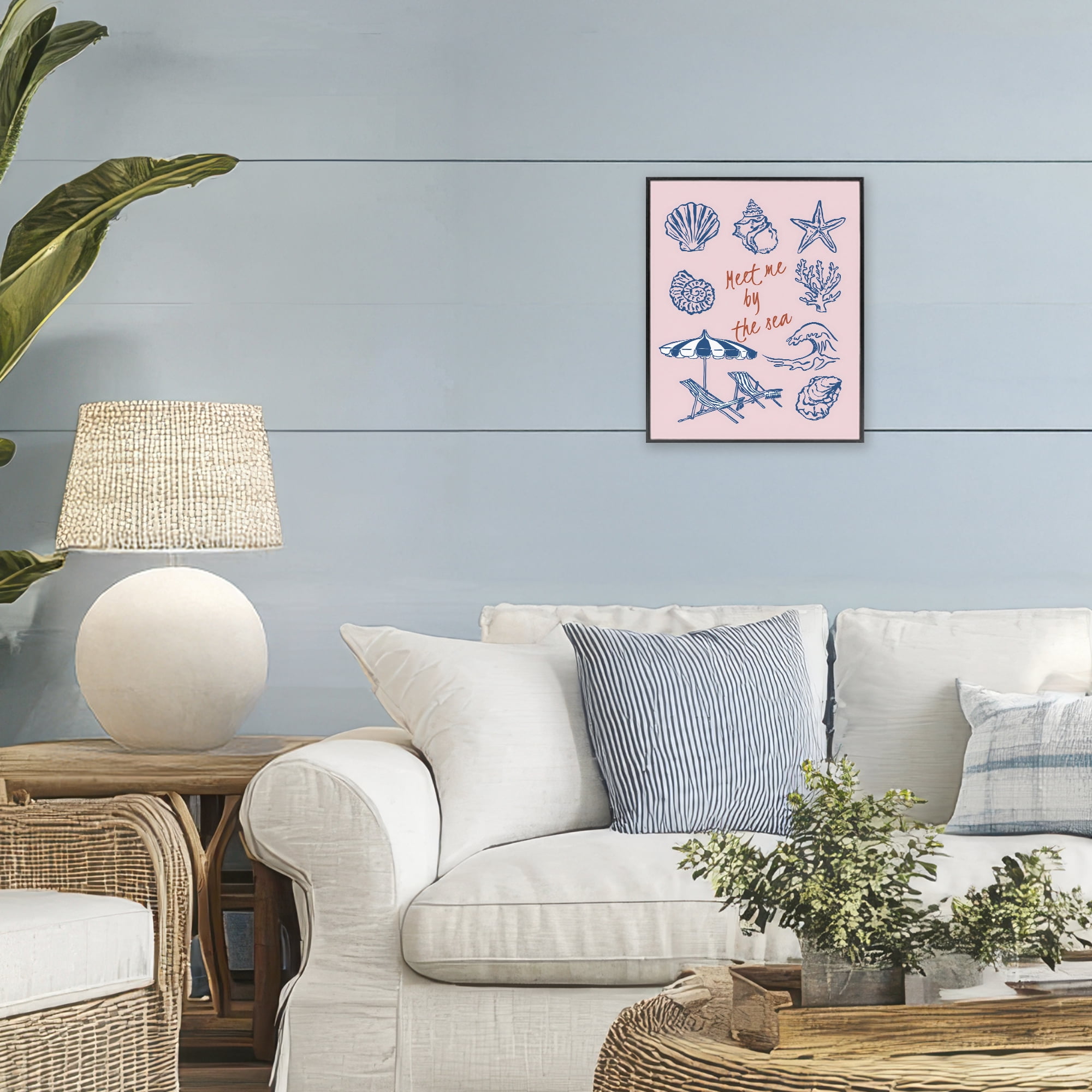 Stupell Industries Meet Me By The Sea Black Framed Giclee Art, design by The Prints Vibe