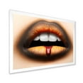 thumbnail image 2 of Designart 'Woman Lips With Black & Orange Lipstick' Modern Framed Art Print, 2 of 4