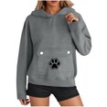 thumbnail image 5 of Women's Trendy Hoodies Pet Pouch Sweatshirt Pullover Long Sleeve Casual Loose Hooded Tops Gift for Dog Cat Lovers (2XL, Dark Gray), 5 of 7