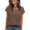 *Brown, variant on Womens Lightweight V Neck Short Sleeve Cut-Out T Shirt,Casual Trendy Summer Tops Light Blue,Womens Plus M