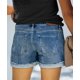 thumbnail image 4 of Pantalones cortos KISSMODA de mezclilla para mujer, talle alto, azul rasgado, 4 of 5