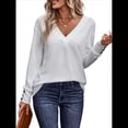 thumbnail image 2 of Camisa de Larga para Mujer, Atuendos de Otoño, Ropa Informal Elegante, Blusa Tipo Túnica con Cuello en V y Botones. M, 2 of 8