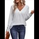 thumbnail image 2 of Camisa de Larga para Mujer, Atuendos de Otoño, Ropa Informal Elegante, Blusa Tipo Túnica con Cuello en V y Botones. S, 2 of 8