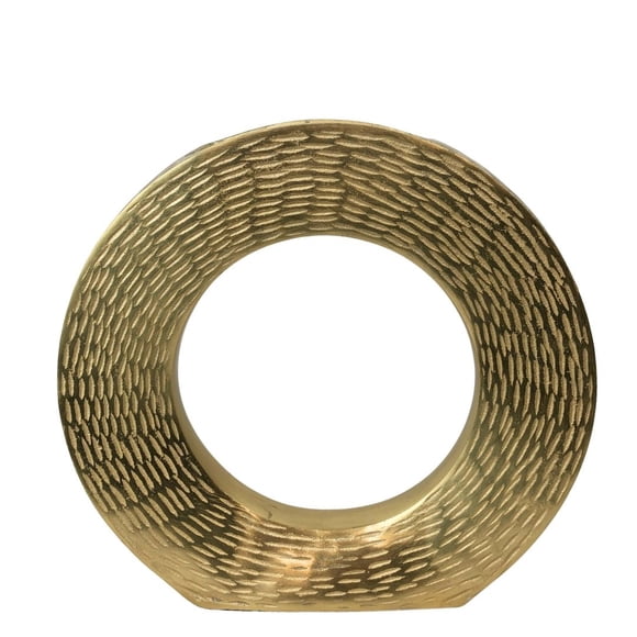 Escultura Circular de Mesa con Textura Martillada Creaciones Dekora 27cm