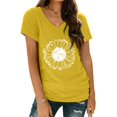 thumbnail image 5 of WTXUE T-Shirts Short Sleeve, Crew Neck Shirts for Women T Shirts V-Neck for Women Lightweight Soft Summer Outf Tees Casual Tops for Women's Plus Yellow XXL, 5 of 5