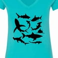 thumbnail image 4 of Inktastic School of Sharks Women's V-Neck T-Shirt, 4 of 5
