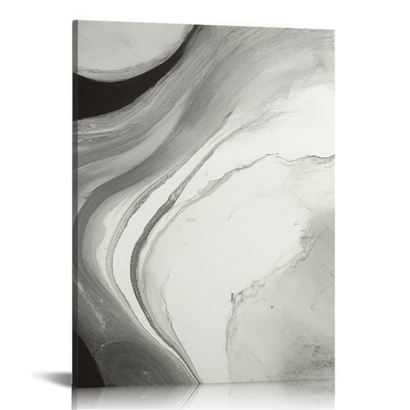 COMIO Grey Marble Canvas Wall Art Grey and White Abstract Prints Grey Abstract Picture White and Grey Marble Wall Art White Textured Modern Minimalist Painting for Living Room Decor