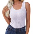 thumbnail image 1 of Gibobby Sexy Slim Color Sólido Cuello En U Camiseta Diseño Simple Y Exquisito(Blanco,M), 1 of 3