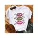 thumbnail image 2 of [Leopard Lip Print Tee] Machine Washable Leopard Lip Print Round Neck Short Sleeve T-Shirt - Women's Casual Graphic Tee #LittleThings & #XOXO, 2 of 6