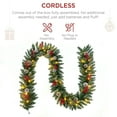 thumbnail image 4 of 9ft Pre-Lit Christmas Garland with 50 Waterproof LED Light and Pine Cones and Berries, 220 Branches Battery Operated Christmas Garland Decoration for Xmas Holiday Party, 4 of 9