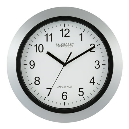 La Crosse Technology WT-3129S 12" Atomic Analog Wall Clock, Silver