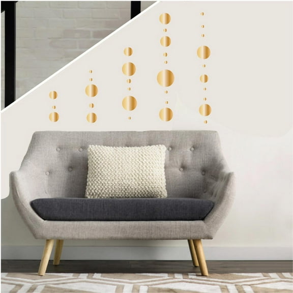 Gold Polka Dot Wall Decals Stickers Gold Circle Decals for the  Nursery or Children's Wall Decor