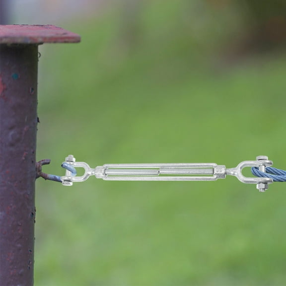 QUMIIRITY 1Pc Hook & Eye Turnbuckle Tension for Wire Rope Silver 11.6x1.9x0.6in