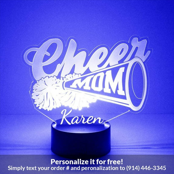 Mirror Magic Store Cheer Mom Color Changing Personalized LED Light with Remote Control