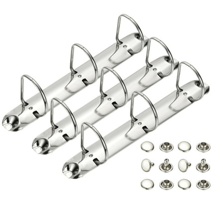 Uxcell A5 3 Hole Ring Binder Mechanisms, 3 Set 1" D Ring Replacement Binder Planner Loose Leaf Binding Spines for Organizers DIY Fill Paper Storage Folder Accessories, 38mm Silver Tone