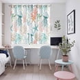 thumbnail image 4 of Teal Red Jellyfish Coastal Kitchen Curtains Window Panels, Summer Beach Coral Starfish Nautical Insulated Window Treatment Curtain, Grommet Curtains for Bedroom/Living Room, 2 Piece 52"Wx72"L, 4 of 8