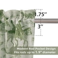 thumbnail image 3 of DriftAway Kitchen Curtains Toile Tier Linen Short Curtains Cafe 36 Inch Length for Living Room Bathroom Farmhouse French Country Vintage Printed Pattern Rod Pocket 2 Panels Loden Green, 3 of 8