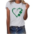 thumbnail image 1 of QIPOPIQ T-Shirts à Manches Courtes Col Rond pour Femmes T-Shirts St. Patrick's Day T-Shirts Trèfle T-Shirt Vert Imprimé Cœur Tunique Hauts T-Shirts Filles Cadeau Vacances T-Shirts Graphiques Offres, 1 of 4