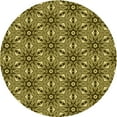 thumbnail image 1 of Ahgly Company Machine Washable Indoor Round Transitional Golden Brown Yellow Area Rugs, 4' Round, 1 of 7