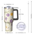 thumbnail image 2 of 40oz Tumbler with Handle and Straw, Vacuum Insulated Stainless Steel Travel Mug, Fits Car Cup Holder, Daisy Floral Print, 2 of 6
