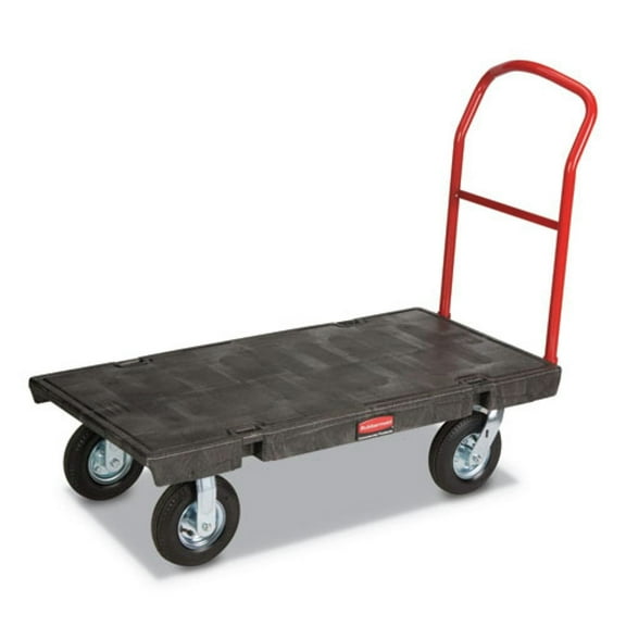 Rubbermaid Commercial FG443610BLA Heavy-Duty 1200 lbs. Capacity 24 in. x 48 in. Platform Truck - Black