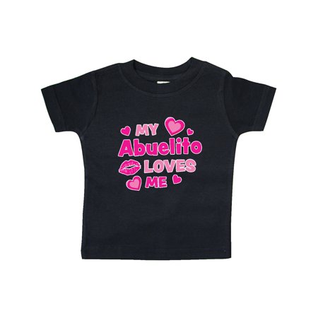 

Inktastic Valentine s Day My Abuelito Loves Me Hearts and Lips Gift Baby Boy or Baby Girl T-Shirt