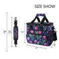 thumbnail image 3 of Cooler bag Pink Tulips on Dark 15L Insulated Lunch Bag Large Cooler Suitable for camping and picnics, 3 of 7