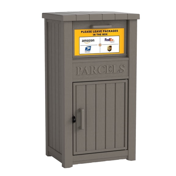 Bifanuo Outdoor Deck Box with Lockable Secure, Waterproof & Anti-Theft Parcel Storage Box for Porch, House, Curbside, Durable Resin Storage Box for Outside Deliveries,Gray
