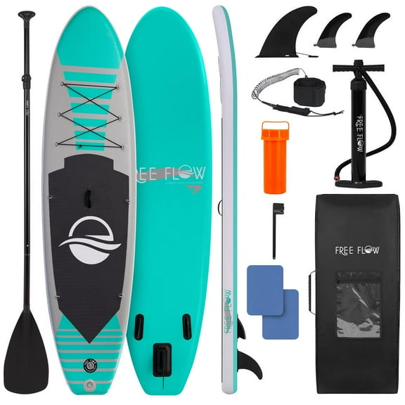 SereneLife 126 Inflatable Stand Up Paddle Board with Premium SUP Accessories, 32 Wide Stable Design, Non-Slip EVA Deck Pad for Adults