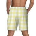 thumbnail image 4 of Balery Lemon Yellow Checkboard Mens Swim Trunks Swim Shorts for Men Quick Dry Inseam Beach Shorts with Compression Liner Pocket-XX-Large, 4 of 9
