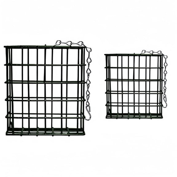 GYWHOOFT 2-Pack Outdoor Hanging Suet Bird Feeder – Metal Cage for Wild Birds, Single Suet Cake Capacity, Easy-Fill Design for Garden, Yard And Patio