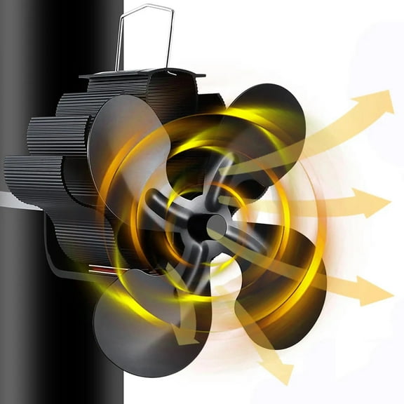 Heat Powered 4 Blades Stove Fan,Silent Fan, Eco-Friendly on Chimney for Wood Log Burner Fireplace