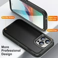 thumbnail image 4 of SaniMore for iPhone 14 Pro Max Case, 3-Layer Shock Absorbing Non-Slip Stripes [Soft Silicone Rubber] [Hard PC Bumper] Military Grade Shockproof Protective Cover for iPhone 14 Pro Max, Black, 4 of 8