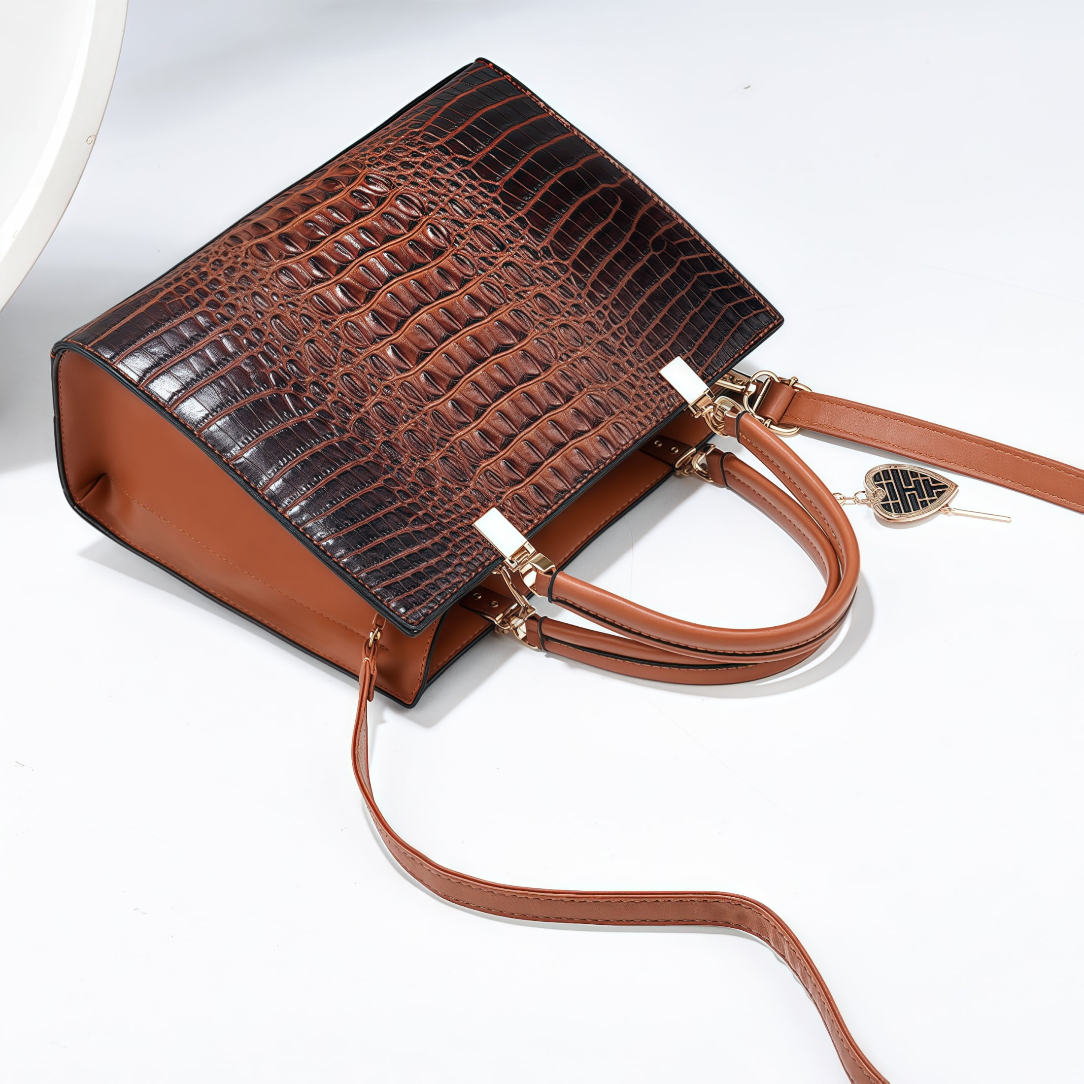 Crocodile Double Bag Set Handbag, 2-Piece