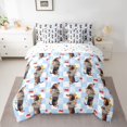 thumbnail image 3 of Manfei Retro Dachshund King Bedding, Standing Puppy King Bed in a Bag, Blue, Stars Reversible, 7 Pieces, 3 of 6