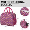 thumbnail image 6 of Lunch Bag Lunch Box for Women Reusable Insulated Lunch Bags,Water-Resistant Bananas on Violet Dotted Pattern Cooler Lunch Tote Bag, Large Capacity for Work Travel Picnic, 6 of 6