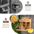 thumbnail image 3 of Wooden Squirrel Feeder with Water Bowl, Large Capacity Squirrels Feeders for Outside, Sturdy Construction, No Assembly Lovely Chipmunk Feeder for Corn, Peanuts, Nuts, Chestnuts (Brown-1pk), 3 of 7