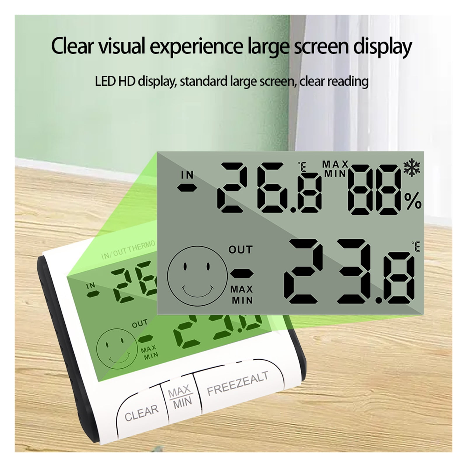 LCD Display Temperature and Humidity Tester Indoor Outdoor Thermometer Weather Station Thermometers ,Fast Response