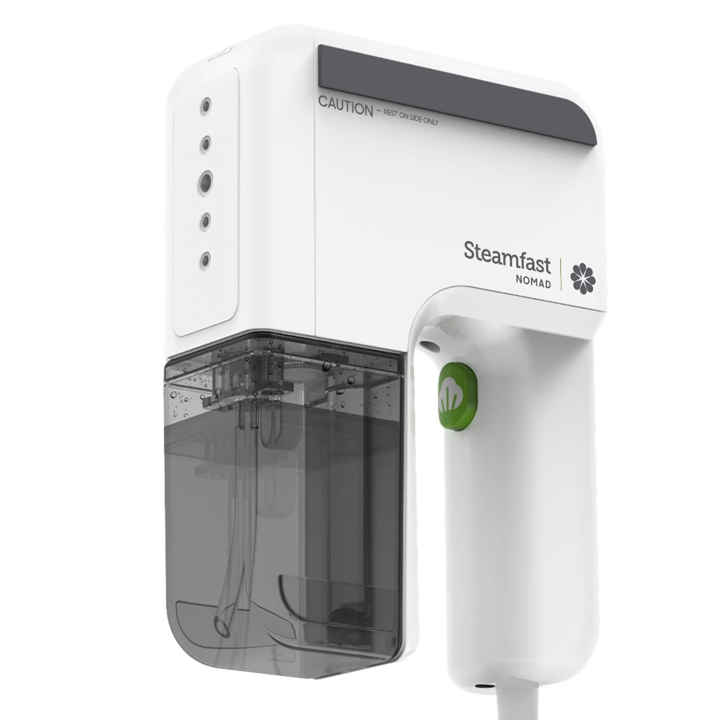 (6 pack) Steamfast Nomad Handheld Travel Garment Steamer, 800W, Compact and Portable, 30-Second Heat Up, 11-Minutes of Continous Steam, 5 fl oz. Detachable Water Tank, Auto Shut-off, White