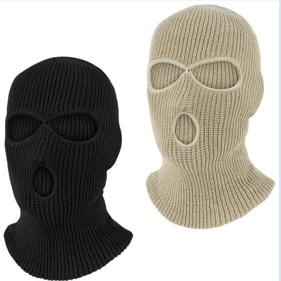 2 Pack knitted mask 3 Hole Ski Mask Winter Warmer Full Face Balaclava Outdoor Sports Thermal Cap