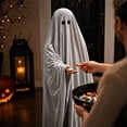 thumbnail image 4 of Silver Adult Ghost Costume, Classic Ghost Sheet Costume with Eye Holes, Lightweight Full Body Halloween Ghost Costume for Group Party Cosplay, 4 of 8