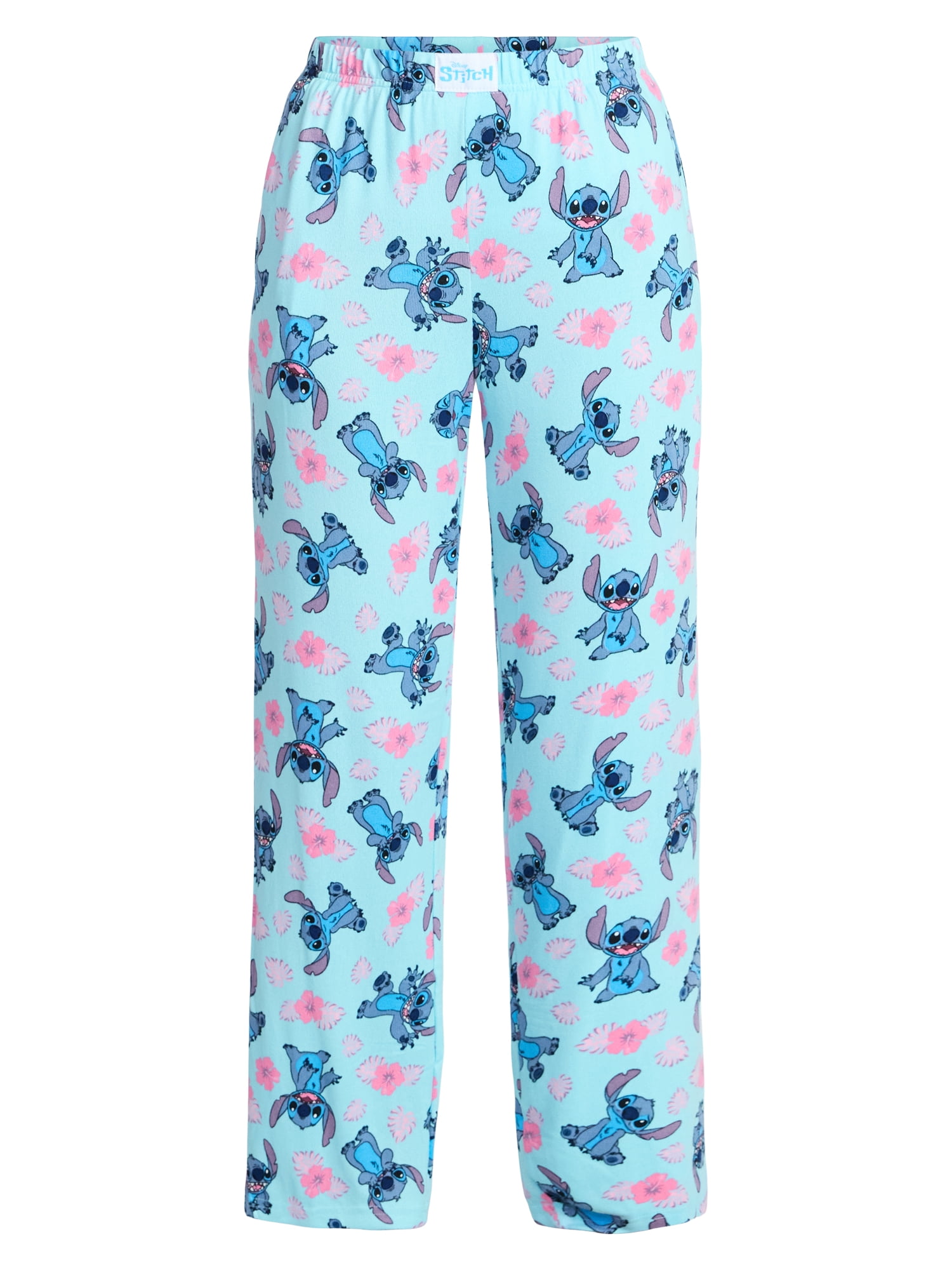 Disney Stitch Women's Hacci Knit Wide Leg Sleep Pants, Sizes XS-3X