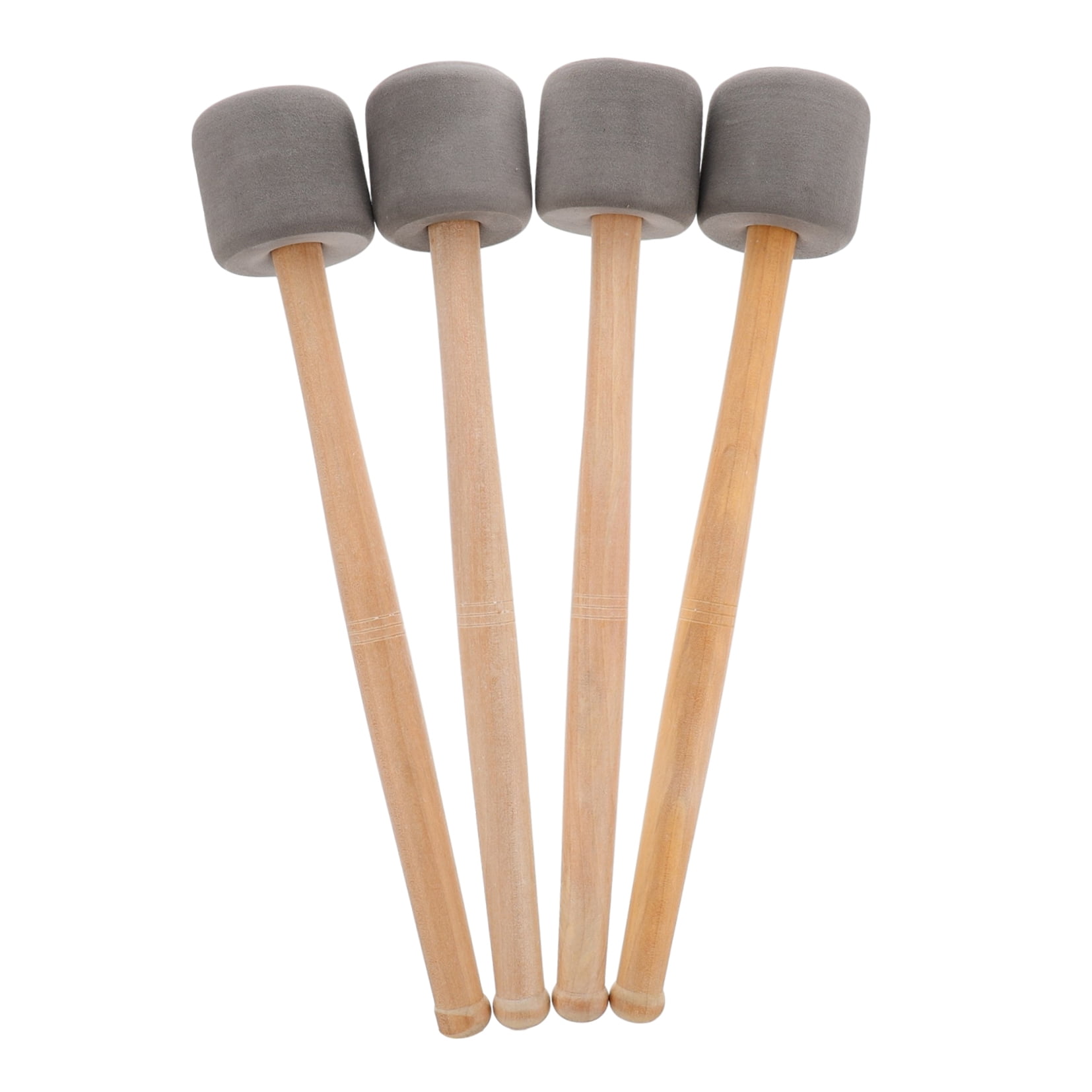 QIFULL 4Pcs Bass Drumsticks Ergonomic Drumstick Set with Grey Foam and Wood for Music Performance