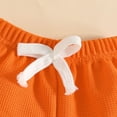 thumbnail image 5 of vigerkar Toddler Kids Plain Short Sleeve T-Shirt and Shorts Set Unisex Cotton Summer Outfit Clothes for Little Boys or Girls (Orange, 9-12 Months), 5 of 8