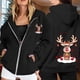 thumbnail image 2 of WILLBEST Sudadera de Mujer con Estampado Navideño, Cremallera, Manga Larga, Bolsillo, Cordón Ajustable y Capucha Informal 2164 Grande, 2 of 8