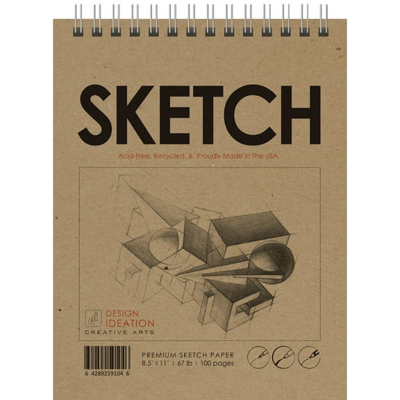 Design Ideation Sketchbook. Wire Bound. Mixed Media Paper. (8.5" x 11") WB-50100-TS (1 Book)